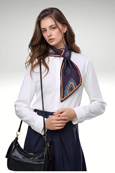 Walkenzo 4823 وشاح ربطة عنق نسائي أنيق بتصميم ريشي