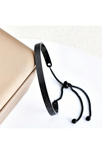 KT AKSESUAR Ayetel Kürsi Yazılı Zincirli Bileklik Paslanmaz Çelik Ayarlanabilir Unisex Bileklik