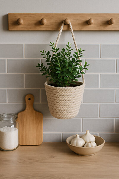 EGE ÖRGÜM Saksılık Askı Saksı Kılıfı 15x15 Cm