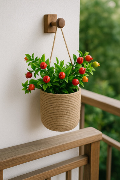 EGE ÖRGÜM Basket Decorative Flower Pot Case Multipurpose Basket 15X15 cm