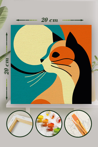 Palmiye Hobi Sanat Kırtasiye Sayılarla Boyama 20x20 Cm Tuval Seti Fırça Boya ...