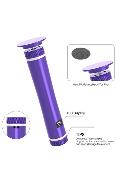 Choice1 مبرد قدم كهربائي أرجواني - مزيل مسامير القدم، مبرد قدم بسرعة قابلة لل...