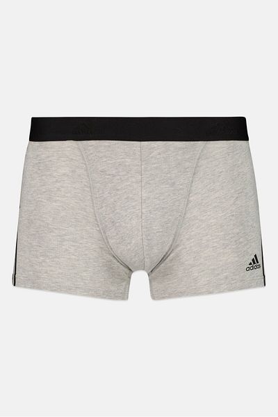 adidas Men 3 Pack Brand Logo Trunks, Navy/Grey/Blue