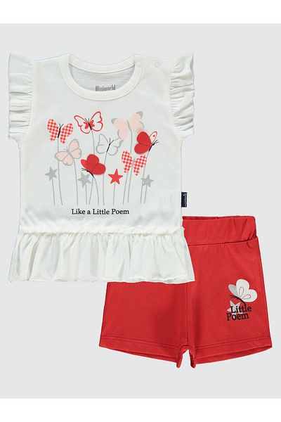 Miniworld 6-18 Months Red Baby Girl Set