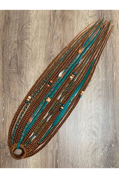 Selin Bengi Rastalı African Braided Buckle 15 Pack - Copper & Green