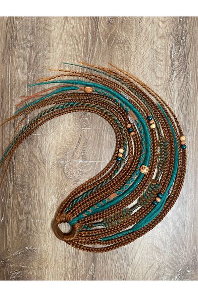 Selin Bengi Rastalı African Braided Buckle 15 Pack - Copper & Green