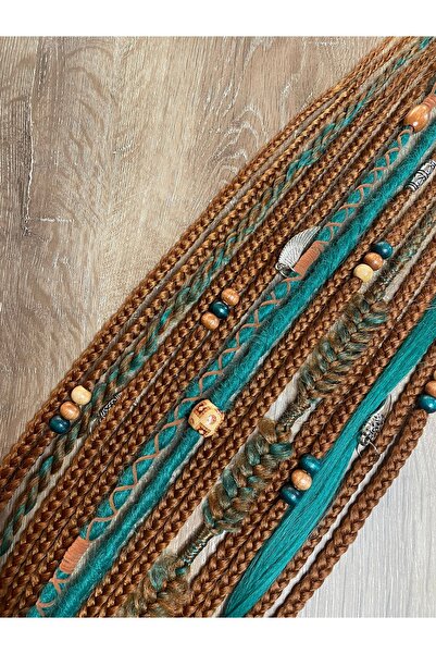 Selin Bengi Rastalı African Braided Buckle 15 Pack - Copper & Green