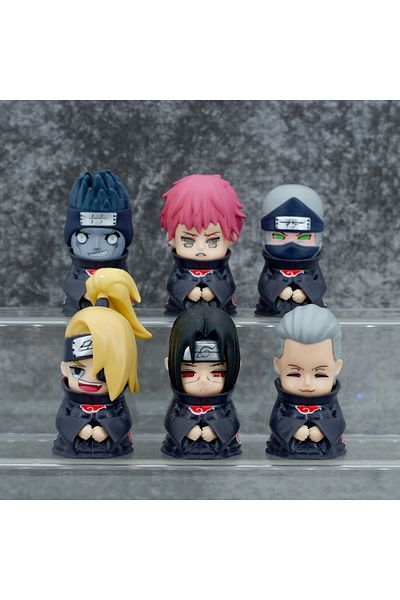 Choice B-6pcs 6pcs/set Naruto Amine Figure Shippuden Action Figures Q Version Cute Akatsuki Itachi Pain Ob