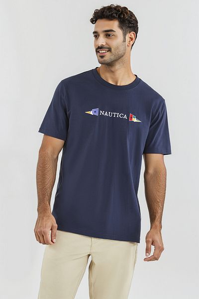Nautica Graphic Regular Fit Premium Cotton Crew Neck T-shirt