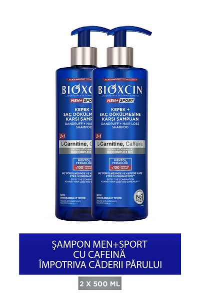 Bioxcin Men Sport Anti-Dandruff and Hair Loss Shampoo 500 ml - Loss, Flaking, Preventive 2 Pieces