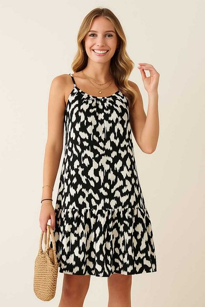 MODA Women's Halter Print Ruffle Jersey Dress (Available in Large Sizes)