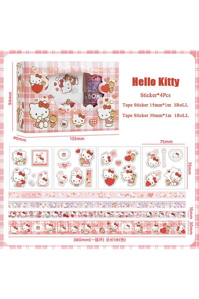 Miniso 2 Sanrio Hello Kitty Cinnamoroll Kuromi Sticker Roll Gift Box Cute My Melody Pompompurin Hand Acoun.