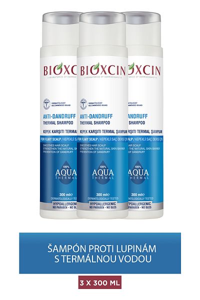 Bioxcin Aqua Thermal šampón proti lupinám 300 ml SADA 3 ks