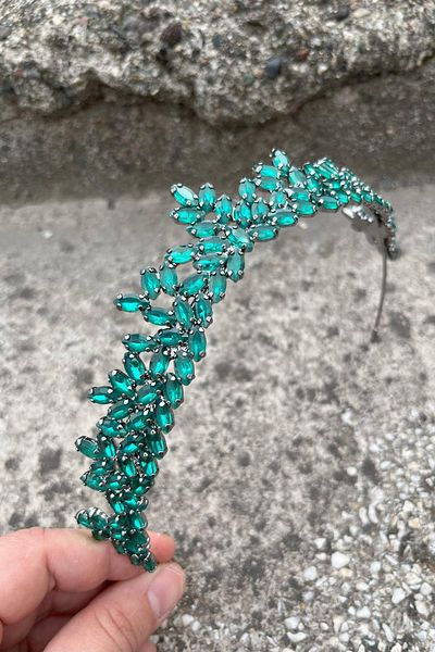 Hobigram Alejandro Green Bridal Henna Crown Special Occasion Accessory Women's Crown Hair Accessory