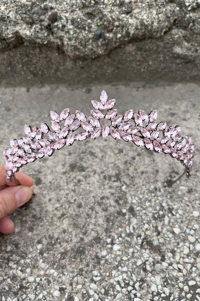 Hobigram Alejandro Pink Bridal Henna Crown Special Occasion Accessory Women's Crown Hair Accessory