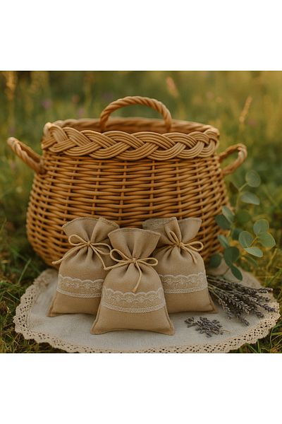Hobizer Textile 9X14 cm Multi-Purpose Cookie Henna Lavender Cookie Bag 10 Pieces