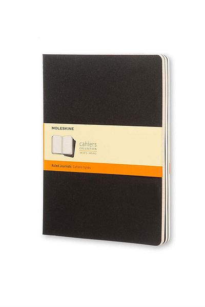 Moleskine Cahier Large Size Cardboard Cover Lined Notebook Black /