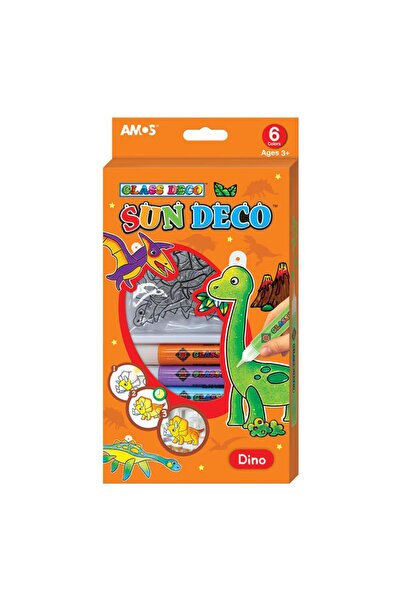 Amos Vıtray Cam Boyama Seti Dinozorlar-Sd 10P6-D