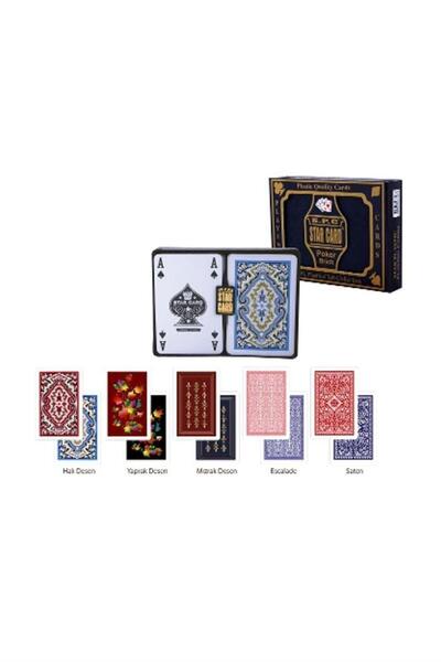 Star Oyun مجموعة بطاقات لعب بلاستيكية على شكل نجمة مكونة من قطعتين