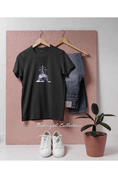 Bahriyeli Collection تي شيرت للجنسين بتصميم سفينة حربية كبيرة الحجم