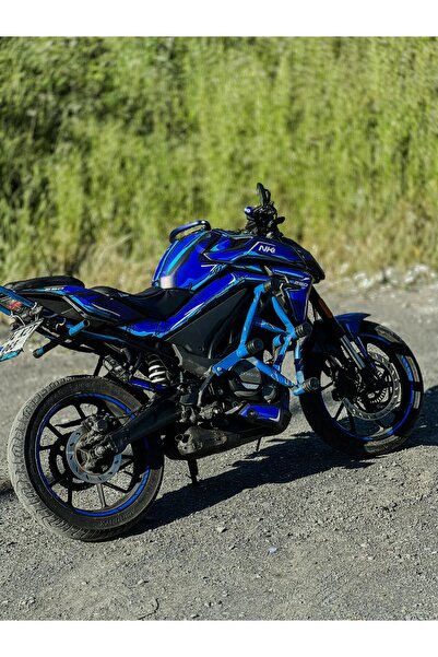 Run Grafik Shop CF Moto NK 250 Mavi Cartoon Desenli Tam Kaplama Grafik Kiti, Motosiklet Sticker Seti