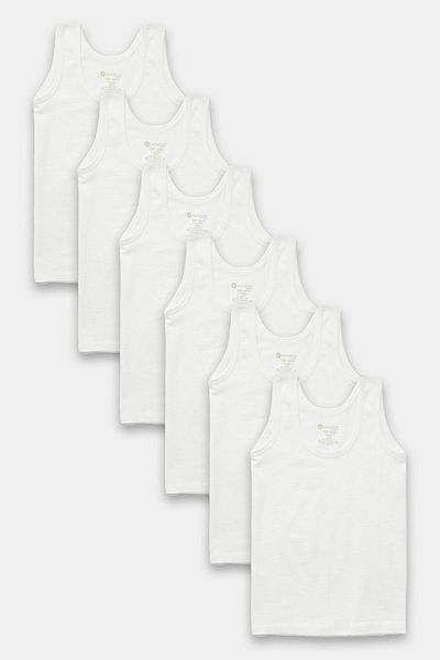 natuline Boy's Organic Cotton Combed Cotton 6-Pack Undershirt