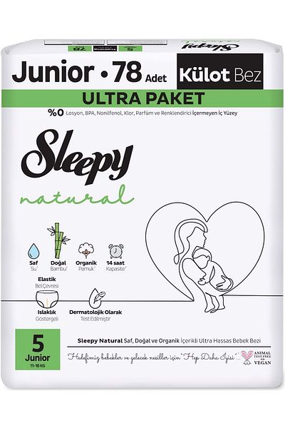 Sleepy Panty Diaper Natural Size:5 (11-18kg) Junior 156 Pieces Economic Ultra Pk