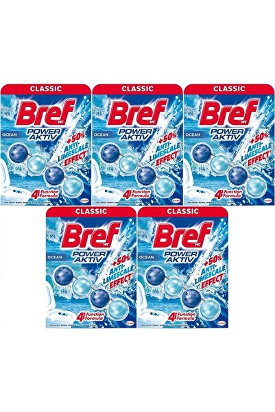 Bref Power Aktiv Toilet Block Ocean Scented (Set of 5) (5Pk*1)