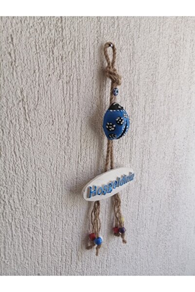 Grimsi Mavi Uğur Böceği Hoşgeldiniz Dekoratif Kapı Duvar Süsü