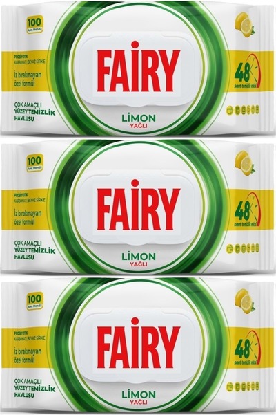 Fairy Yüzey Temizlik Havlusu 100 Yaprak Limon Yağlı - Beyaz Sirke - Karbonat ...