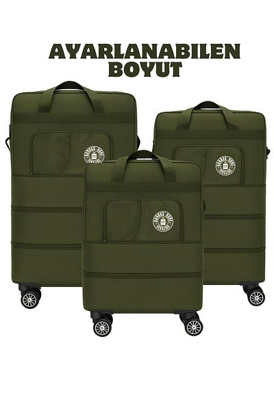 Bambus Home Premium 360 Degree Rotating 4 Wheel Triple Bellows Rolling Suitcase - Giant Size Bag