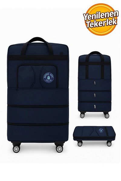 Bambus Home Premium 360 Degree Rotating 4 Wheel Triple Bellows Rolling Suitcase - Giant Size Bag