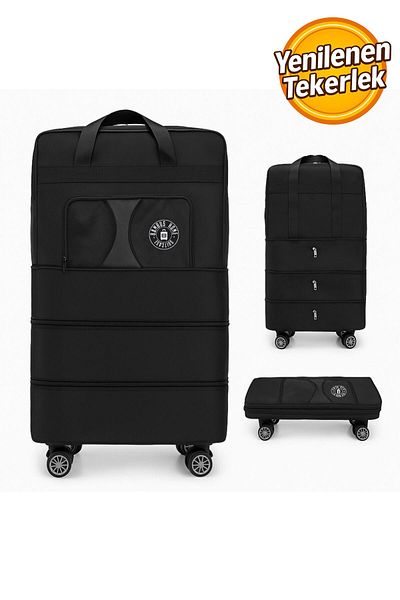 Bambus Home Premium 360 Degree Rotating 4 Wheel Triple Bellows Rolling Suitcase - Giant Size Bag