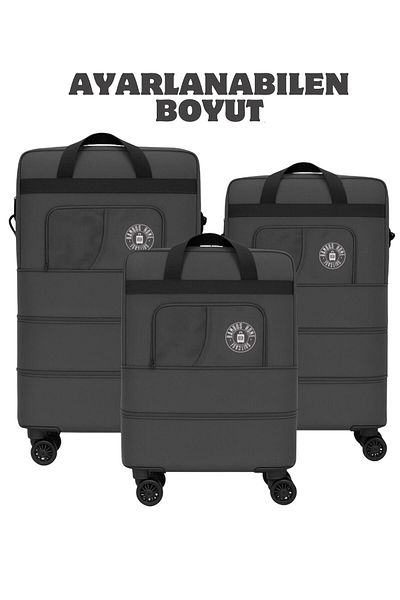 Bambus Home Premium 360 Degree Rotating 4 Wheel Triple Bellows Rolling Suitcase - Giant Size Bag