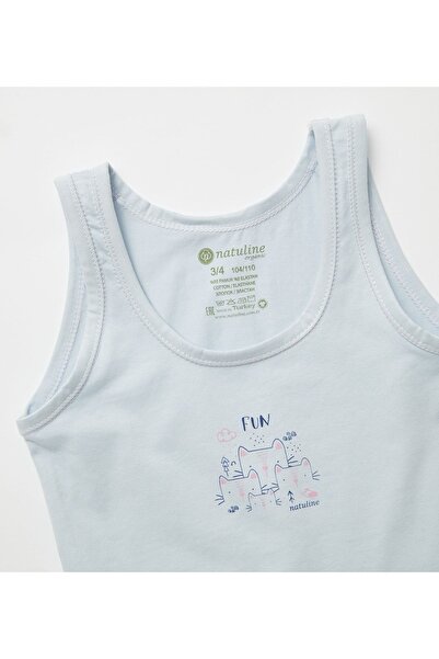 natuline Girl's Fun Cat Lycra 2-Piece Tank Top