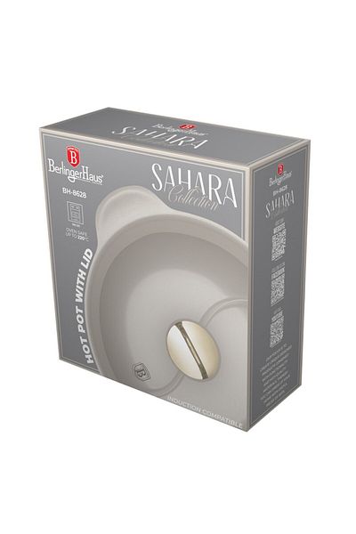 Berlinger Haus Saucepan With Lid And Separator 30 Cm, 4.2l Sahara Bh 8628, Non-stick, Cream