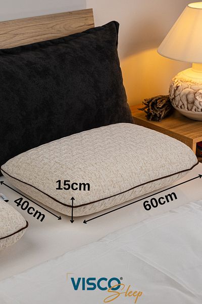 visco sleep Pillow Ergonomic Pillow Risus Natural Linen Pillow with Cover 60X40X15 cm