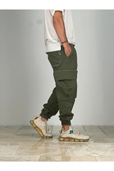 COCOPELLI Πράσινο παντελόνι Jogger Premium Quality με μεγάλη τσέπη