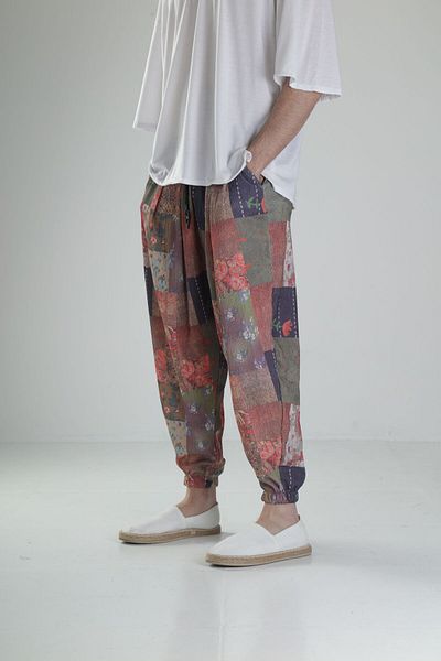 COCOPELLI Jumătate de pantaloni largi din țesătură cu modele florale