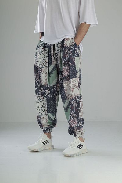 COCOPELLI Jumătate de pantaloni largi din țesătură cu modele florale