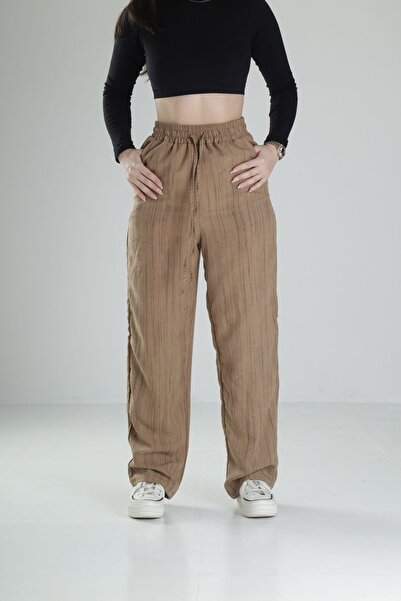 COCOPELLI Aerobin Лляна тканина Кавові баггі-штани