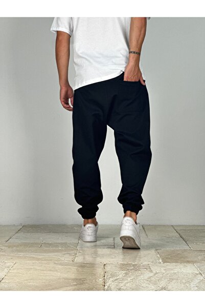 COCOPELLI Мъжки черни панталони с широка кройка и дължина до глезена COC1996