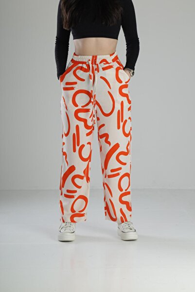 COCOPELLI Etnik Desenli Turuncu Baggy Erkek Pantolon COC2259