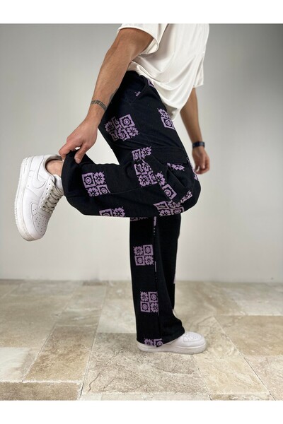 COCOPELLI Μωβ έθνικ μοτίβο φαρδύ - Jogge