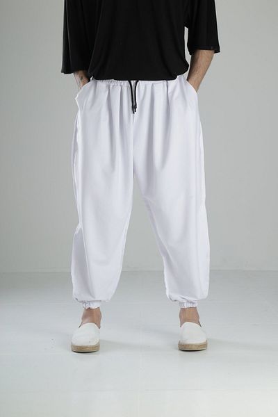 COCOPELLI White Stitching Detailed Pleated Half Baggy