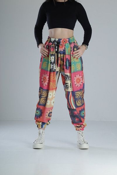 COCOPELLI Jumătate de pantaloni largi din țesătură cu modele florale