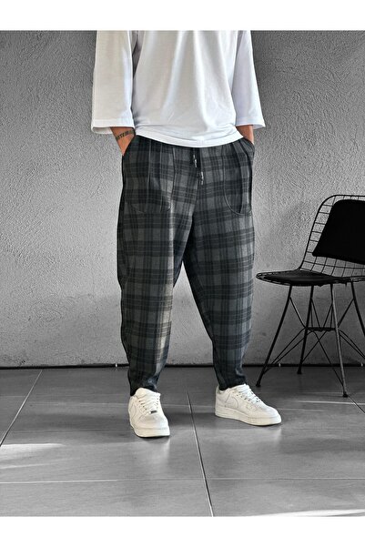 COCOPELLI بنطلون رجالي بقصة باجيت بنمط منقوش مع تفاصيل جيب COC2495