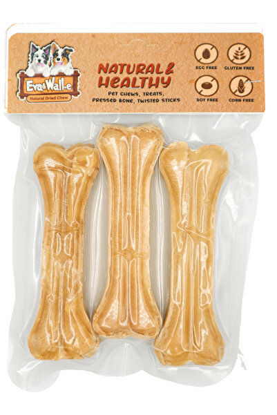 Eva & Wall-e Eva And Wall-e Doğal Köpek Pres Kemik Naturel 3' Lü 12cm 50-55 Gr