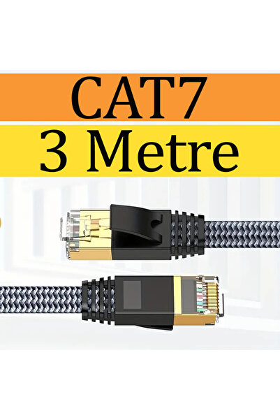 TıkHızında 3 Metre Cat7 Patch Kablo Cat 7 Stp Ethernet Kablosu 10GBPS Interne...