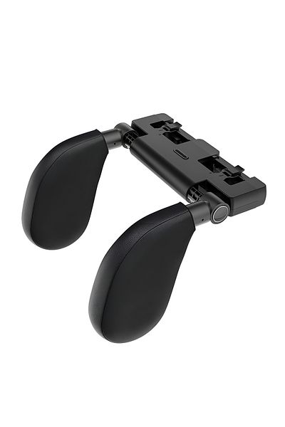 ZEQAS Suport tetieră auto din piele, spumă cu memorie, reglabil, roșu, suport telefon/tabletă, cârlig